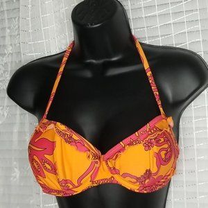 2/$25 or 3/$30  Adore Me Padded Pushup Retro Print Bikini Top SzL